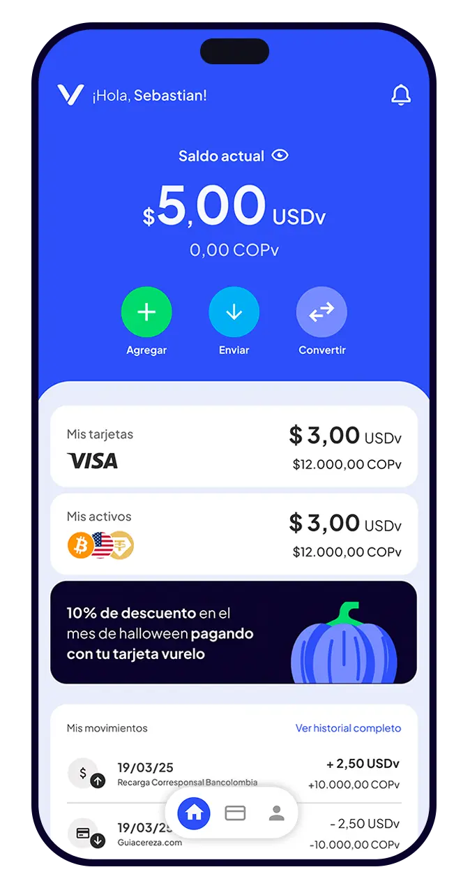 Pantalla home de Vurelo